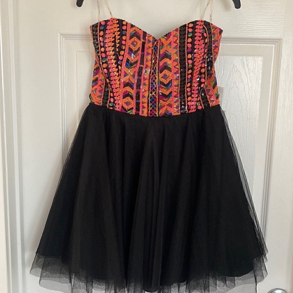 NWT! Teeze Me Strapless Black Formal Dress Size 5